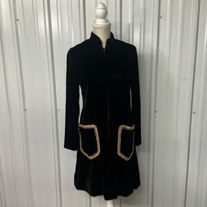 Vintage Oscar de la Renta Black Velvet Dress Elizabeth Arden Store Exclusive